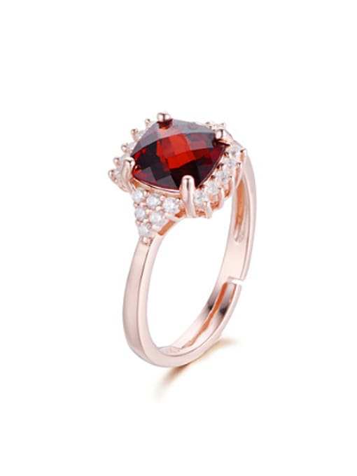Deli Fashion Square Gemstone Zircon Engagement Ring 0