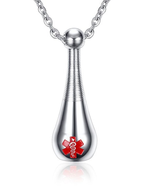 CONG Exquisite Perfume Bottle Shaped Stainless Steel Pendant
