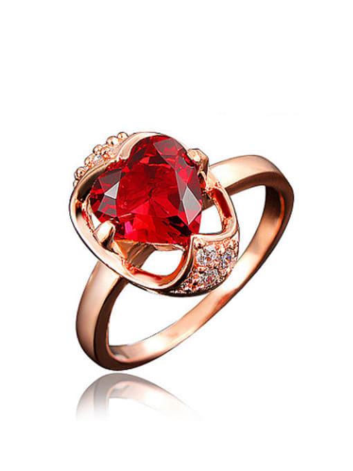 SANTIAGO Noble Rose Gold Plated Heart Shaped Zircon Ring 0