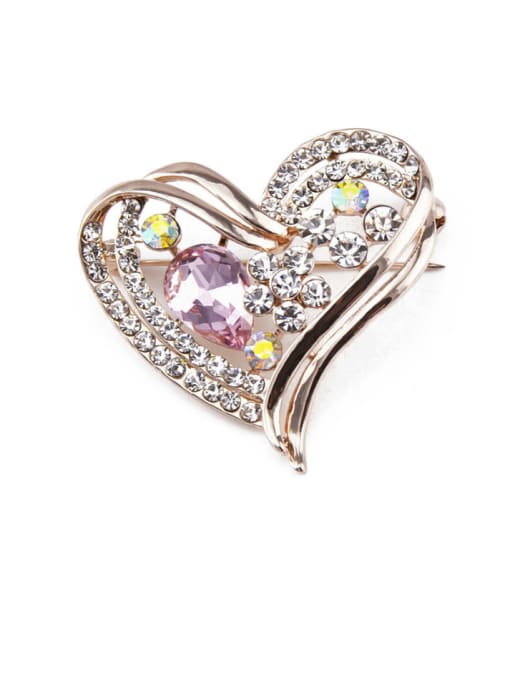 Inboe Heart-shaped Crystals Brooch 0