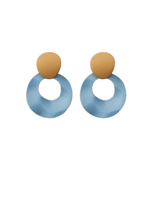 A blue Alloy With Gold Plated Simplistic Geometric Stud Earrings