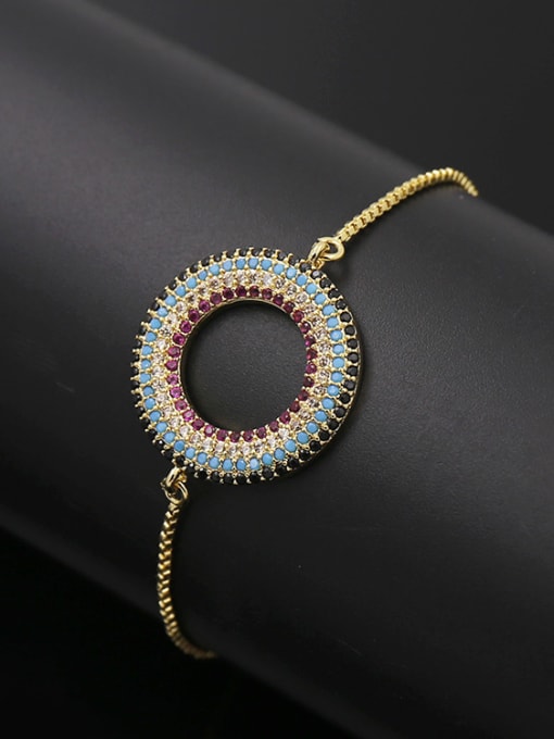 Golden Copper Turquoise Adjustable Bracelet