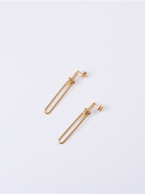 GROSE Titanium With Gold Plated Simplistic Geometric Drop Earrings