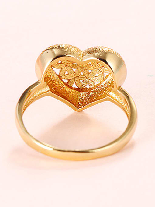 XP Copper Alloy 18K Gold Plated Heart-shaped Stamp Ring 2