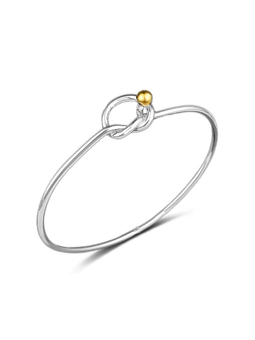 Ya Heng Simple Knot Silver Plated Copper Bangle 0
