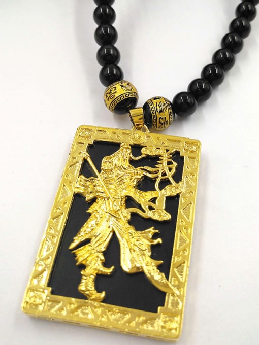 Neayou Men Black Stone Chinese Elements Necklace 1