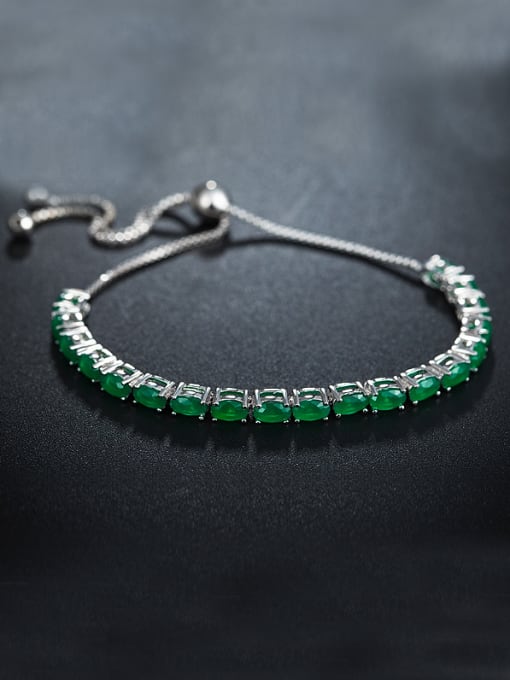 Green Oval Green Zircon Bracelet