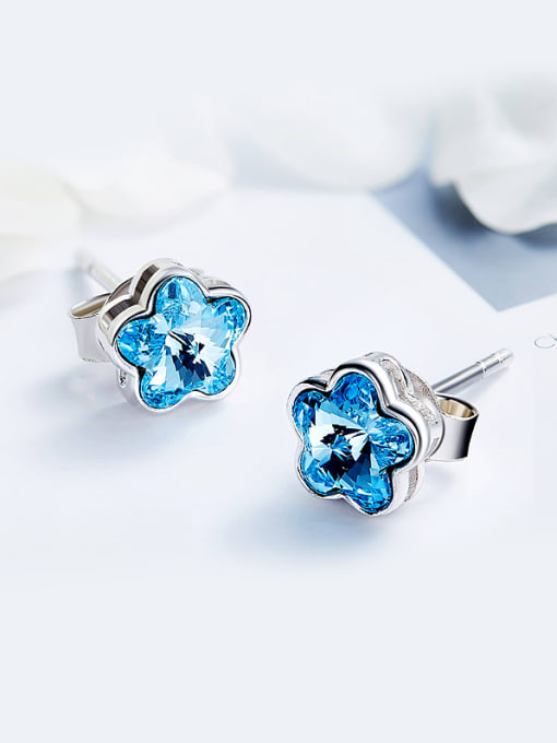 CEIDAI Flower-shaped austrian Crystal stud Earring 2