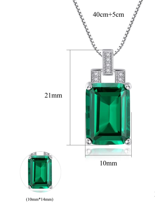 CCUI Sterling Silver Green Blue Pendant Natural Gemstone Necklace 3