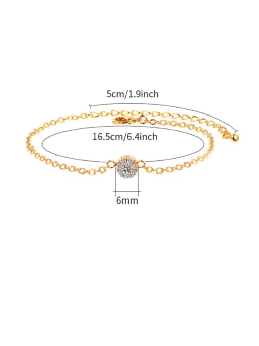Mo Hai Copper With Cubic Zirconia  Simplistic Round Adjustable Bracelets 4
