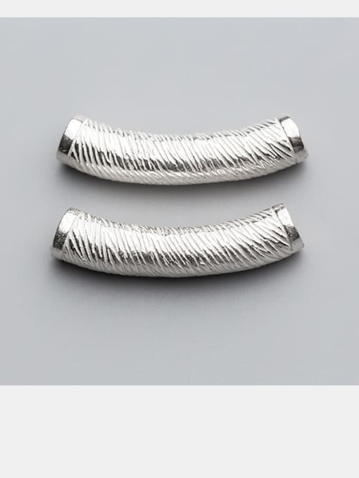 FAN 925 Sterling Silver With Silver Plated Striped Bent Pipe 1