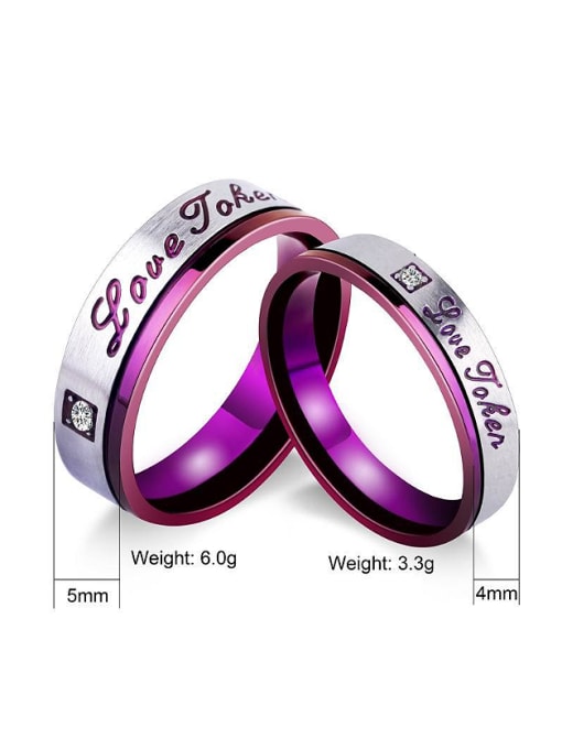 RANSSI Fashion Monogram Purple Lovers band rings 2