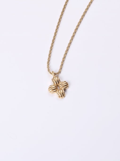 GROSE Titanium With Gold Plated Simplistic Cross Necklaces 1