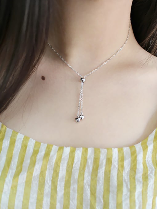 DAKA Personalized Little Hearts Silver Adjustable Necklace 1