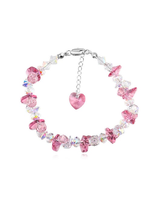 pink Fashion Shiny Irregular austrian Crystals Alloy Bracelet
