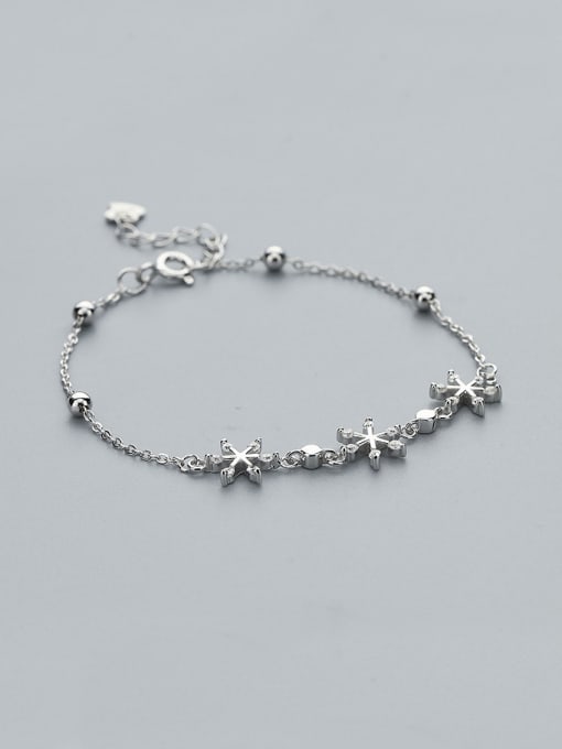 One Silver 925 Silver Snowflake Shaped Bracelet