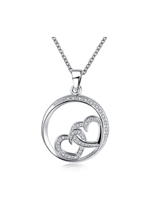 OUXI Simple Hollow Round Heart-shaped Necklace