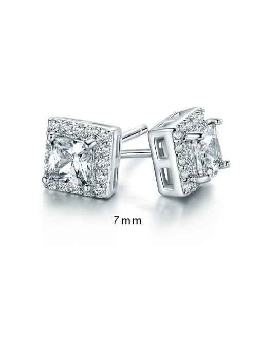 UNIENO White Zircon stud Earring 1