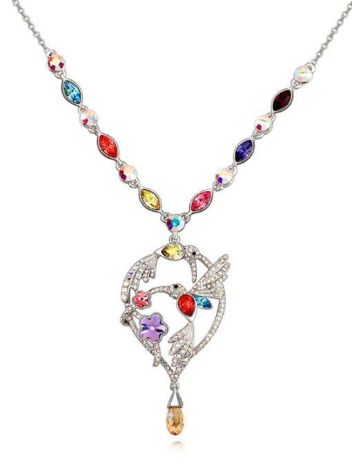 1 Ethnic style Shiny austrian Crystals-covered Pendant Alloy Necklace