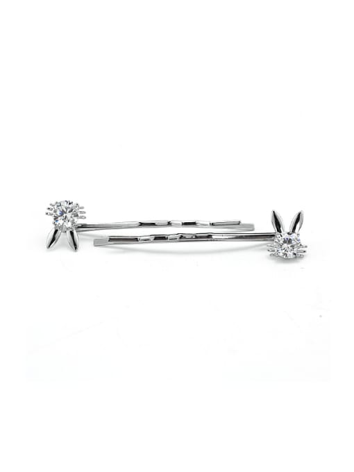 Wei Jia Cubic Zircon-studded Little Bunny Platinum Plated Hairpin 0