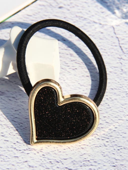 Black sky Rubber Band With Cellulose Acetate  Fashion Heart Hair Ropes
