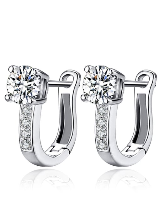 Ya Heng Shining AAA Zircons Simple Western Style Clip Earrings