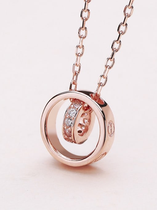 Rose Gold Double Round Necklace