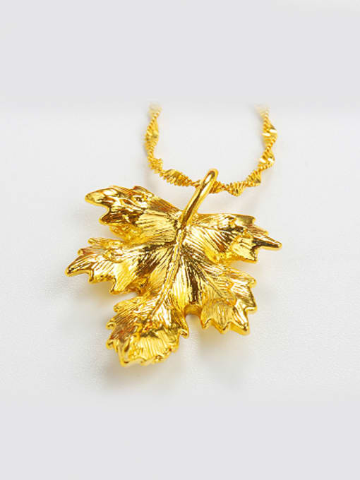 XP Personalized Gold Plated Leaf Pendant 2