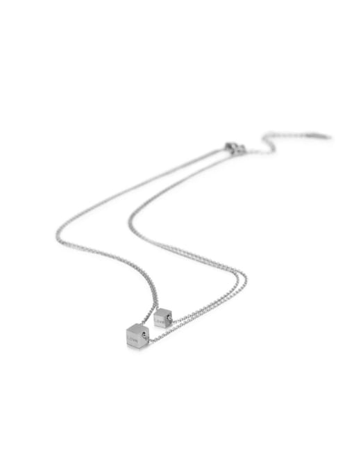 JINDING Stainless Steel Genuine New Square Necklace 2