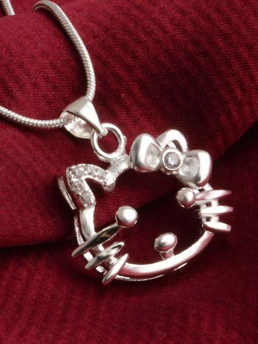 Ya Heng Fashion Hello Kitty Zirconias Pendant Copper Necklace 1