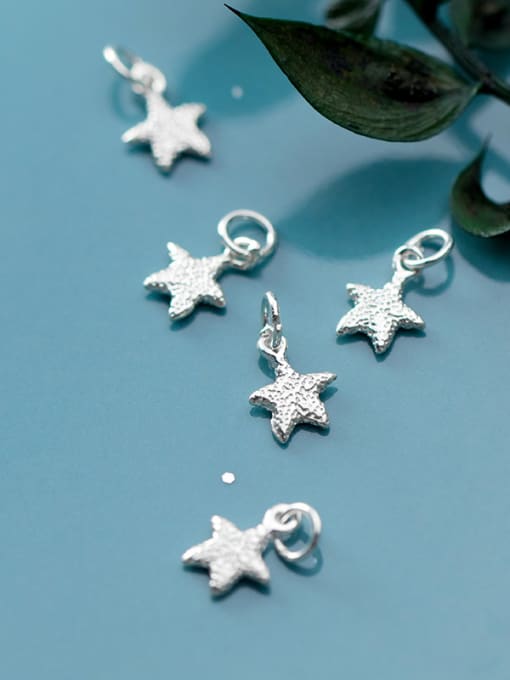 FAN 925 Sterling Silver With Platinum Plated Personality Sea Star Charms 1
