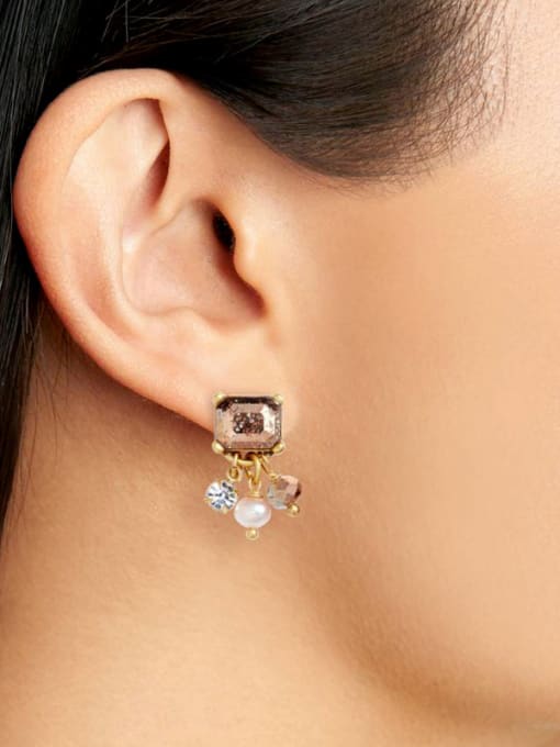 KM Elegant Temperaments Natural Stones Stud Earrings 1