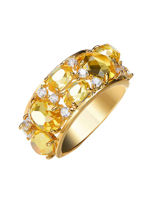 Yellow Gold Plated austrian Zircon Ring