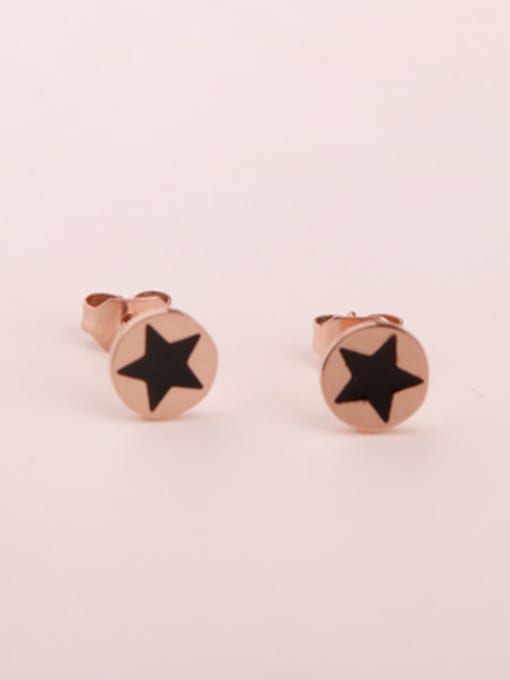 GROSE Round Shaped Star Pattern Stud Earrings 0