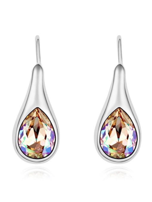 QIANZI Simple Water Drop austrian Crystals Alloy Stud Earrings 2
