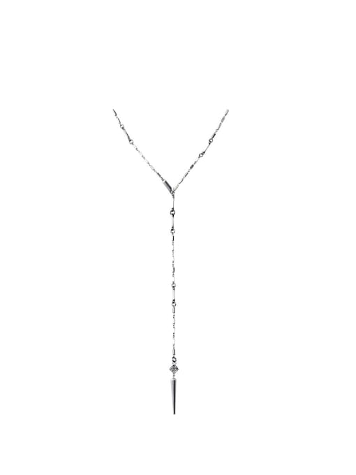 Silvery Simple Line Alloy Long Necklace