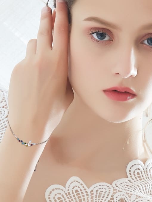 CEIDAI S925 Silver Colorful Crystal Bracelet 1