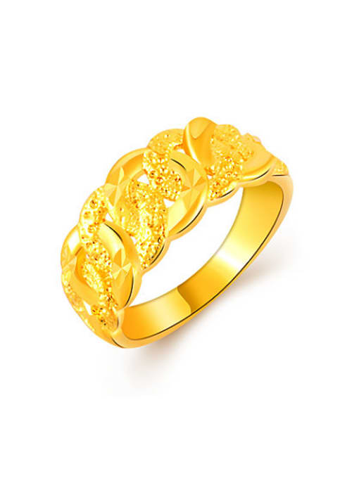 Yi Heng Da Women Frosted 24K Gold Plated Copper Ring 0