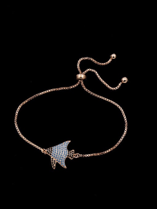 Rose Gold Fish Shaped Turquoises Bracelet