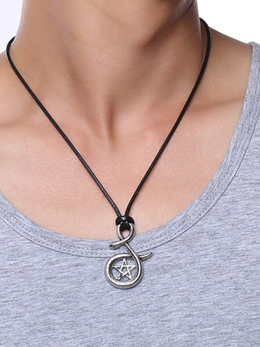 CONG Personality Snake Shaped Stainless Steel Necklace 1