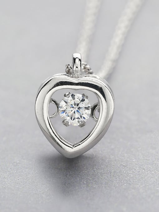 One Silver Heart Zircon necklace 0