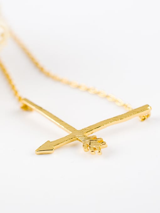 Golden Women Adjustable Length Arrow Shaped Necklace