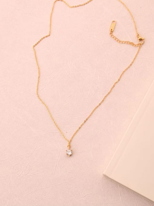 GROSE Temperament Simple Zircon Clavicle Necklace 1