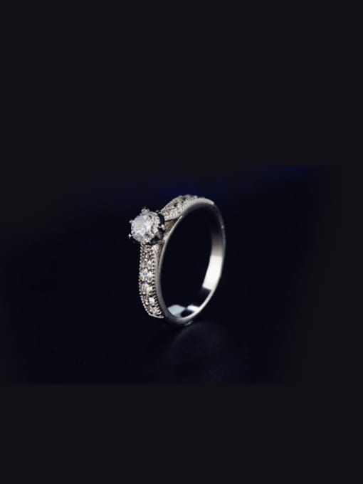L.WIN Simple Zircon Engagement Ring