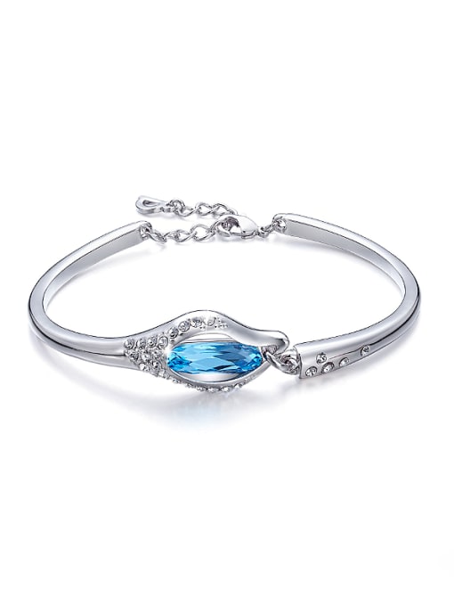 blue austrian Crystal Platinum Bangle