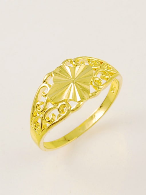 Yi Heng Da All-match 24K Gold Plated Flower Shaped Copper Ring