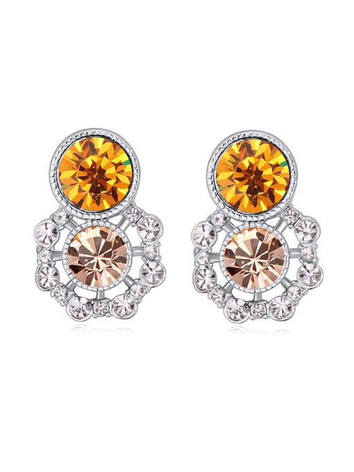 yellow Fashion Shiny austrian Crystals-covered Alloy Earrings