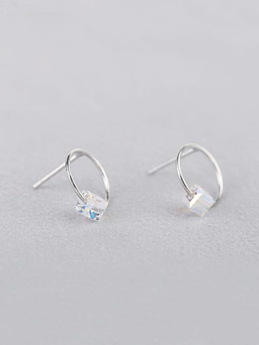 Peng Yuan Fashion Cubic Crystal Round Stud Earrings 0