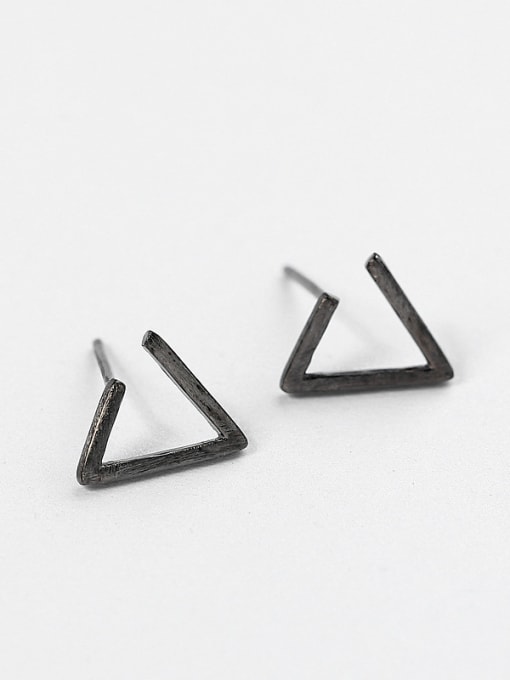 Peng Yuan Simple Triangle-shaped Silver Stud Earrings 0