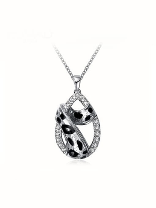 Platinum All-match Water Drop Shaped Leopard Necklace